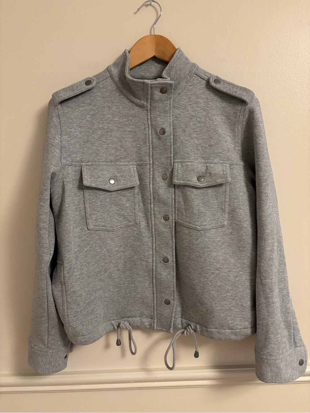 Rails Gray Utility Jacket with Snap Front